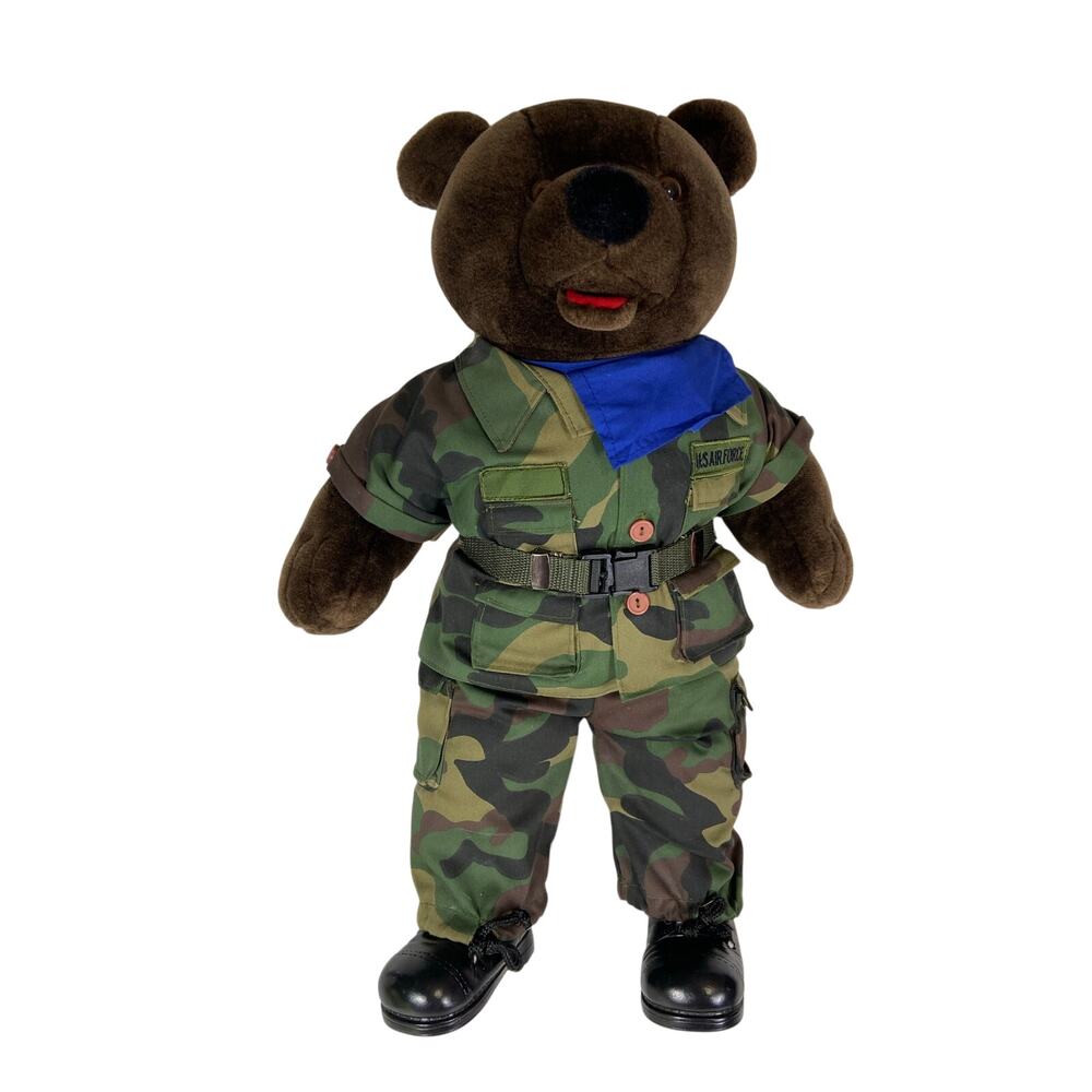 Bear Force of America 20" Brown Teddy US Air Force Soldier Plush 1989 Vintage